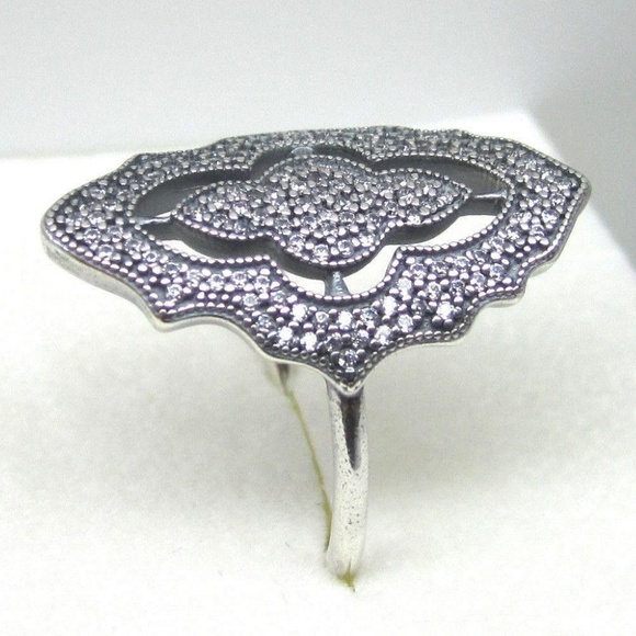 Pandora Sparkling Lace Ring SZ 6  RARE  #190917CZ - Picture 4 of 7